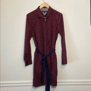 Tommy Hilfiger Red and Blue Long Sleeve Dress